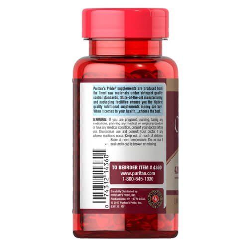 Puritan's Pride Cranberry Fruit Concentrate with C + E 4200 mg 100 рідких капсул - 12.2026 04360 фото