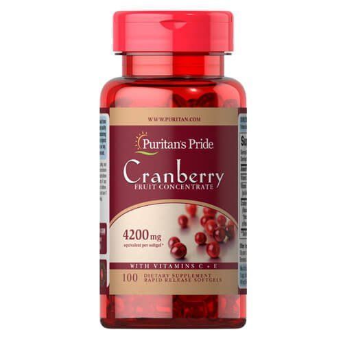 Puritan's Pride Cranberry Fruit Concentrate with C + E 4200 mg 100 softgels - 12.2026 04360 фото