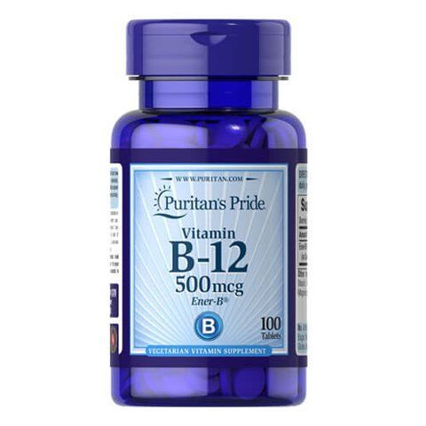 Puritan's Pride Vitamin B-12 500 mcg 100 tab 01370 фото