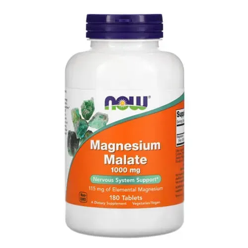 NOW Magnesium Malate 180 tab NOW-01300 фото