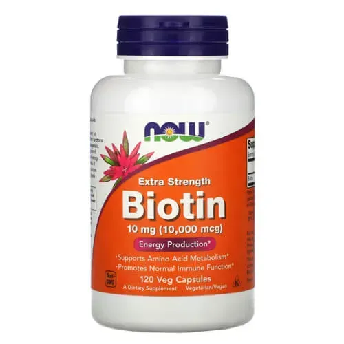 NOW Biotin 10,000 mcg 120 Veg Capsules NOW-00479 фото