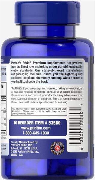 Puritan's Pride Absorbable Calcium 600 mg plus Magnesium 300 mg & Vitamin D 1,000 IU 60 Softgels 53580 фото