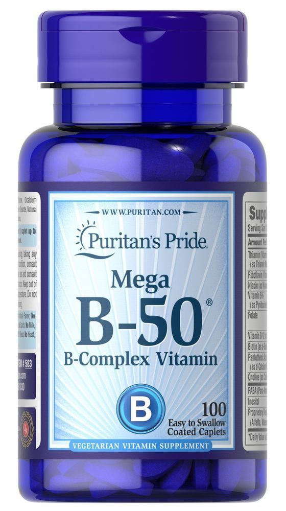 Puritan's Pride Vitamin B-50 Complex 100 tab - 09.2026 0583 фото