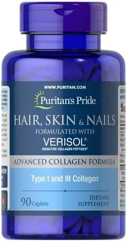 Puritan's Pride Hair, Skin and Nails formulated with VERISOL&reg; 90 tab 58791 фото