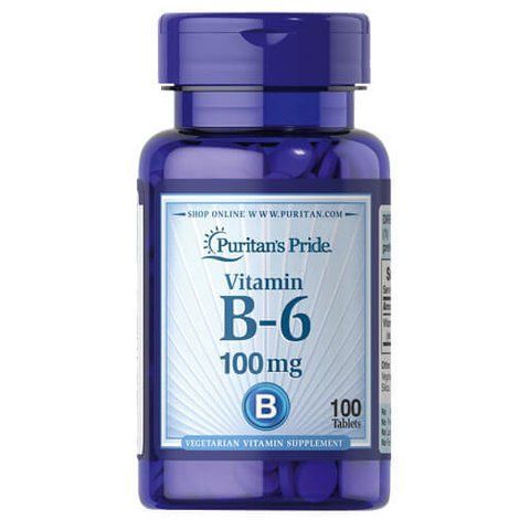 Puritan's Pride Vitamin B-6 100 mg 100 tab 0650 фото