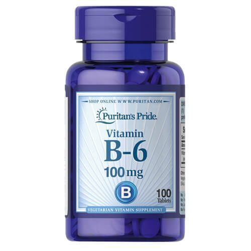 Puritan's Pride Vitamin B-6 100 mg 100 tab 0650 фото