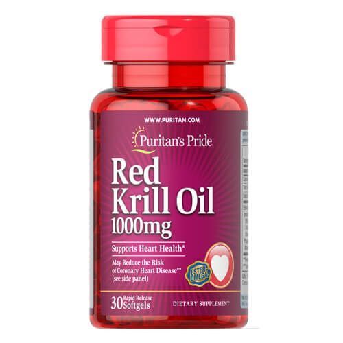 Puritan's Pride Red Krill Oil 1000 mg 30 softgels 29546 фото