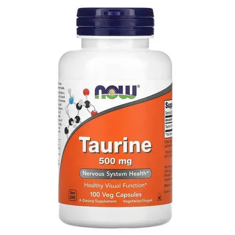 NOW Taurine 500 mg 100 Veg Capsules NOW-00140 фото