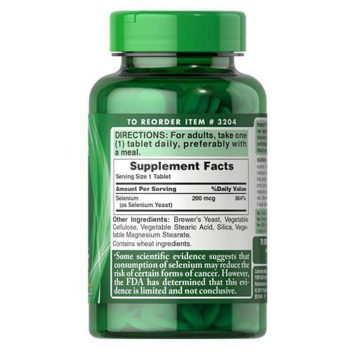Puritan's Pride Selenium 200 mcg 250 tab 03204 фото