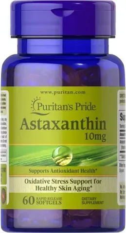 Puritan's Pride Astaxanthin 10 mg 60 softgels - 06.2026 72162 фото