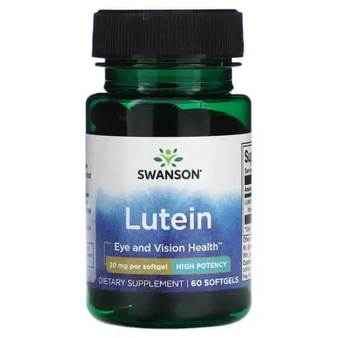 Swanson Lutein 20 mg 60 softgels - 04.2026 SWU993 фото