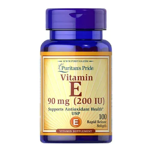 Puritan's Pride Vitamin E-200 IU 100 softgels 01760 фото