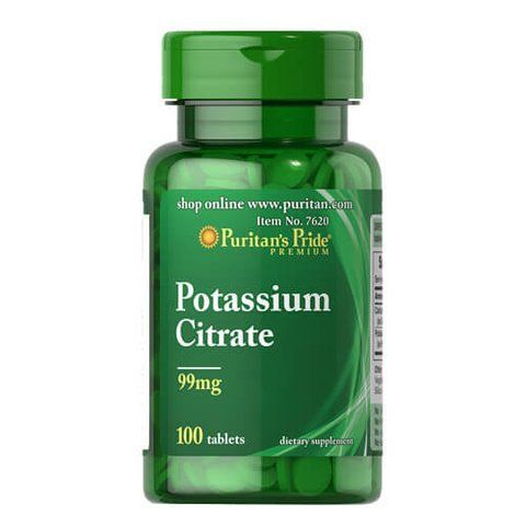 Puritan's Pride Potassium Citrate 99 mg 100 tab 07620 фото