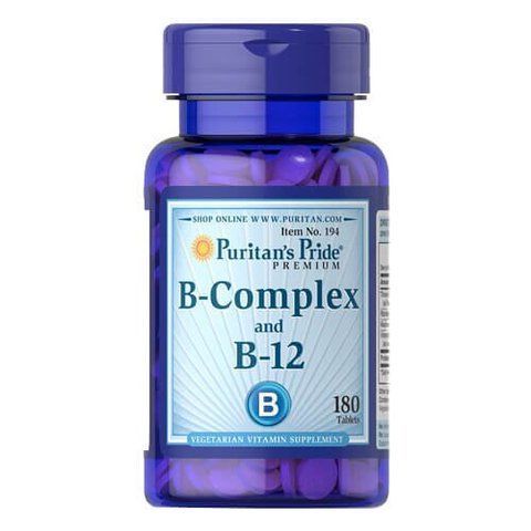 Puritan's Pride Vitamin B-Complex and Vitamin B-12 180 tab 0194 фото
