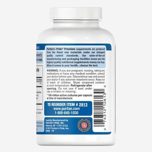 Puritan's Pride Probiotic Acidophilus 250 tab 02613 фото