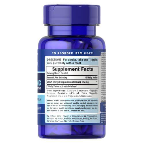 Puritan's Pride DHEA 25 mg 100 tab 03421 фото