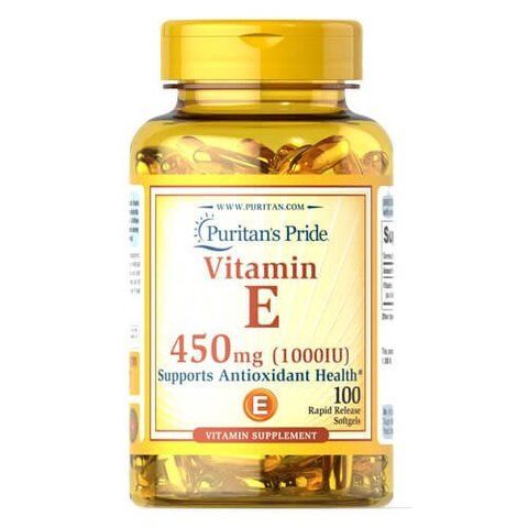 Puritan's Pride Vitamin E 450 mg 100 softgels 01781 фото