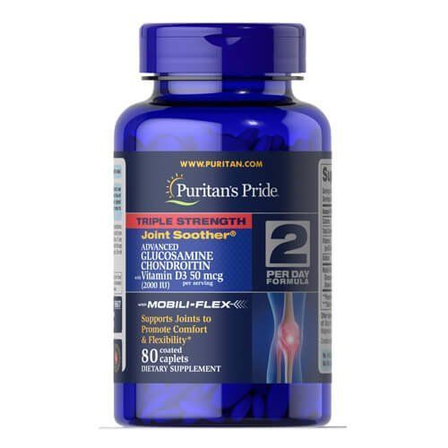 Puritan's Pride Advanced Glucosamine Chondroitin with Vitamin D3 80 tab 19607 фото