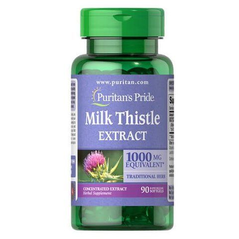 Puritan's Pride Milk Thistle 4:1 Extract 1000 mg (Silymarin) 90 softgels 1944 фото