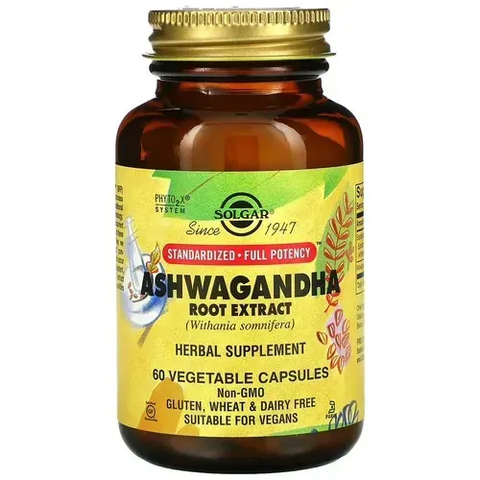 Solgar Ashwagandha Root Extract 60 Vegetable Capsules SOL-04104 фото