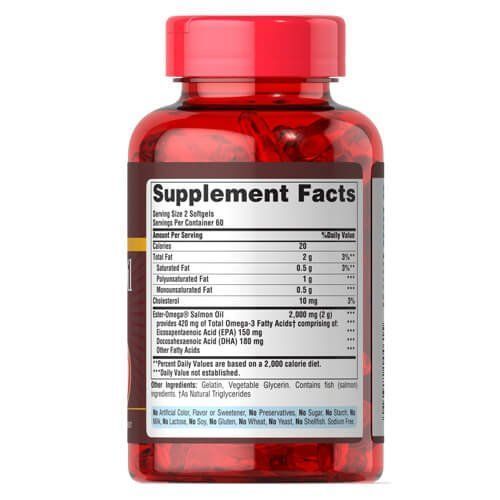 Puritan's Pride Omega-3 Salmon Oil 1000 mg 120 softgels - 11.2026 04461 фото