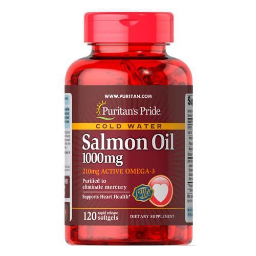 Puritan's Pride Omega-3 Salmon Oil 1000 mg 120 softgels - 11.2026 04461 фото