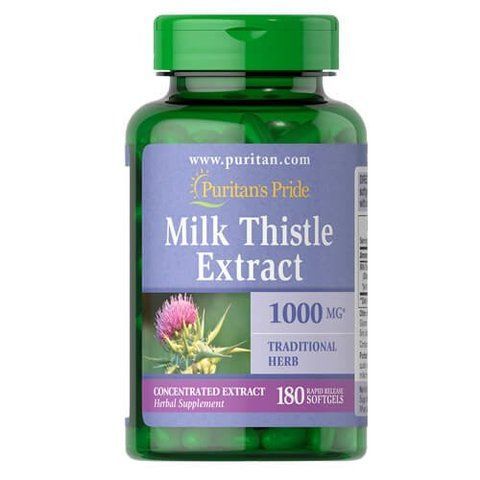 Puritan's Pride Milk Thistle 4:1 Extract 1000 mg (Silymarin) 180 softgels 01946 фото