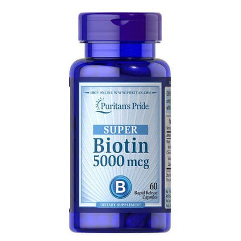 Puritan's Pride Biotin 5,000 mcg 60 softgels 29634 фото