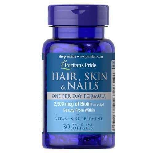 Puritan's Pride Hair, Skin Nails One Per Day Formula 30 softgels - 12.2026 50779 фото