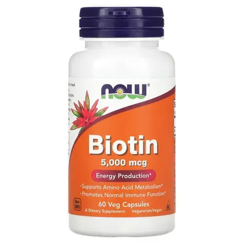 NOW Biotin 5,000 mcg 60 caps NOW-00471 фото
