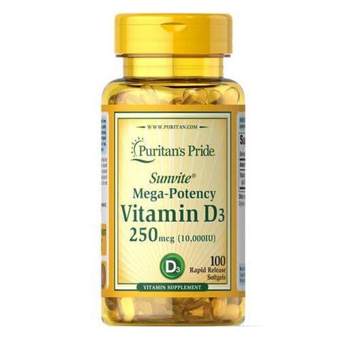 Puritan's Pride Vitamin D3 10,000 IU 100 softgels 35872 фото