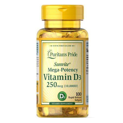 Puritan's Pride Vitamin D3 10,000 IU 100 softgels 35872 фото
